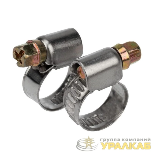 Хомут стальной червячный 8-12 (Россия) Rexant 