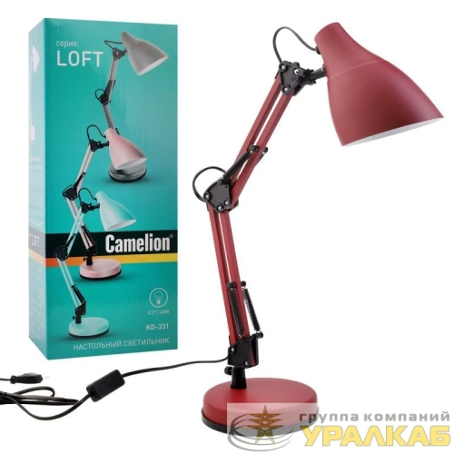 Светильник KD-331 C04 настол. 230В 40Вт красн. E27 Camelion 