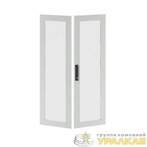 Дверь двустворчатая для IT-CQE 2200х600 перфорир. RAL7035 DKC 
