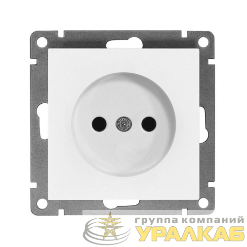 Розетка 1-м СП Афина 16А IP20 без заземл. механизм бел. Universal A0022 детальная картинка