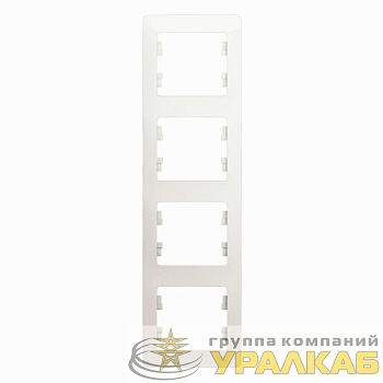 Рамка 4-м Glossa верт. перламутр SchE GSL000608