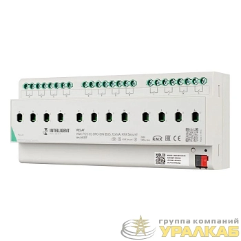 Модуль релейный KNX-7123-82-DRO-DIN (BUS 12х16А KNX Secure) IP20 пластик INTELLIGENT ARLIGHT 041227