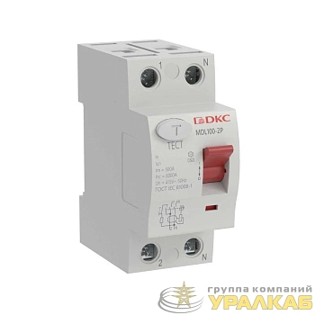 Выключатель дифференциального тока (УЗО) 2п (1P+N) 40А 30мА тип AC MDL100 YON MDL100-2P2-40-AC