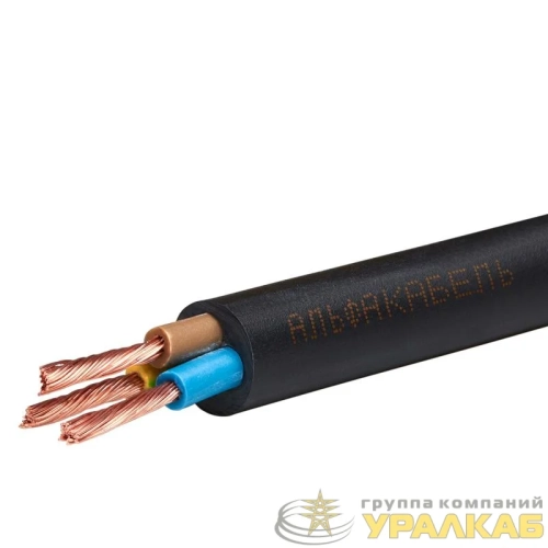 Провод ПВСнг(А)-LS 3х2.5 380В Ч (бухта) (м) АЛЬФАКАБЕЛЬ 