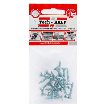 Шуруп универсальный 4.0х30 цинк. с потайной головкой (уп.17шт) пакет Tech-Krep 