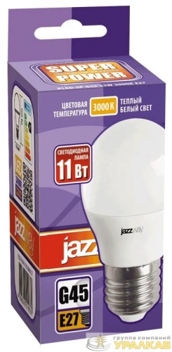 Лампа светодиодная PLED-SP 11Вт G45 3000К E27 230В/50Гц JazzWay 