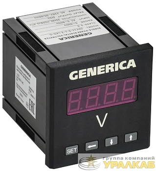Вольтметр цифровой щитовой 1ф DO RS-485 72х72 LED GENERICA 