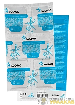 Пластина от комаров для фумигатора 10шт (по 1шт на ночь) без запаха Космос 