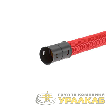 Труба гофрированная двустенная ПНД жесткая d110мм с муфтой для кабельной канализации SN12 1030Н красн. (уп.6м) DKC 160911