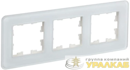 Рамка 3-м BRITE РУ-3-2-Бр стекло бел. RE IEK BR-M32-G-41-K01 детальная картинка