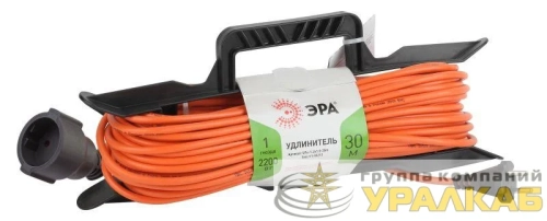 Удлинитель-шнур на рамке 1х30м без заземл. 10А IP20 UFx-1-2х1.0-30m ПВС 2х1 Эра 