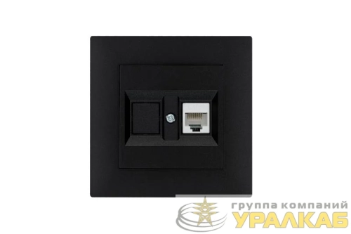 Розетка компьютерная CAT 5+гнездо Karea RIZZ STAR чер. Makel 
