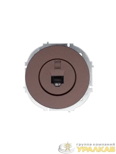 Розетка компьютерная СП OSEN RJ45 кат.6 механизм шоколад LEZARD 