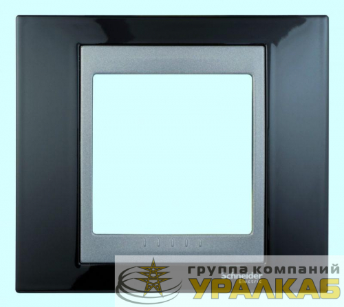 Рамка 1-м Unica Top родий/графит SchE MGU66.002.293
