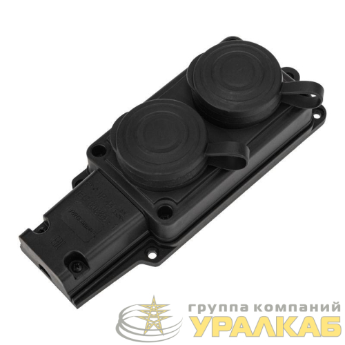 Колодка удлинителя 2-м 16А IP44 230В 2P+PE влагозащ. каучук PROCONNECT 111-112-4 детальная картинка