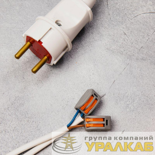 Клемма строительно-монтажная СМК 222-412 2-проводная 0.08-2.5/4кв.мм сер. (уп.50шт) Rexant 07-5252-4 детальная картинка