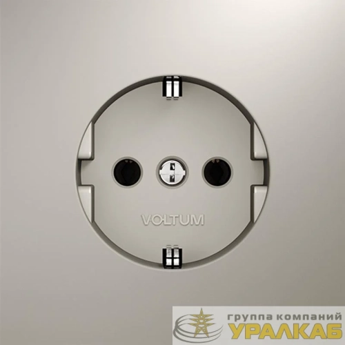 Розетка 1-м СП S70 16А с заземл. механизм кашемир Voltum VLS040103 детальная картинка