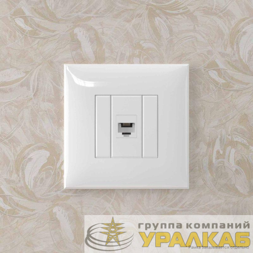 Розетка телефонная 1-м СП Avanti "Белое облако" RJ12 без шторок механизм DKC 