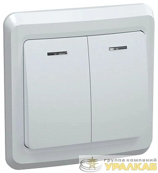 Выключатель 2-кл. СП Вега 10А IP20 ВС10-2-1-ВБ с индикацией бел. GENERICA 