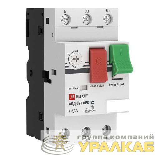 Выключатель автоматический для защиты двигателя АПД-32 4-6.3А EKF apd2-4.0-6.3