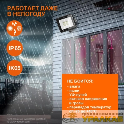 Прожектор светодиодный 100Вт 4000К 10000лм 230В\50Гц IP65 LEDVANCE 4099854137082 детальная картинка