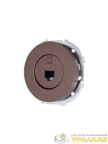 Розетка компьютерная СП OSEN RJ45 кат.6 механизм шоколад LEZARD 