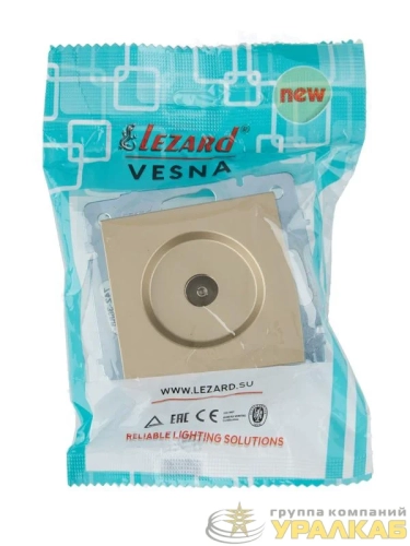 Розетка ТВ оконечная VESNA зол. LEZARD 