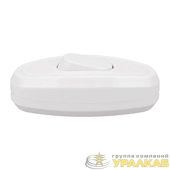 Выключатель-кнопка 6А 250ВON-OFF на электропровод для настольной лампы/бра бел. Rexant 