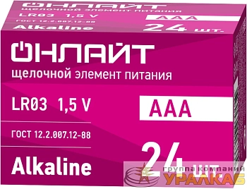 Элемент питания алкалиновый 90 633 OBT-ALK-LR03-BOX24 (бокс 24шт) ОНЛАЙТ 90633