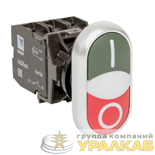 Кнопка LA32HND "Пуск-Стоп" NO+NC с подсветкой красн./зел. PROxima EKF 