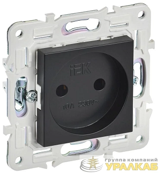 Розетка SKANDY 10А без заземл. без защ. шторок SK-R02Bl черн. IEK SK-R10-10-K02