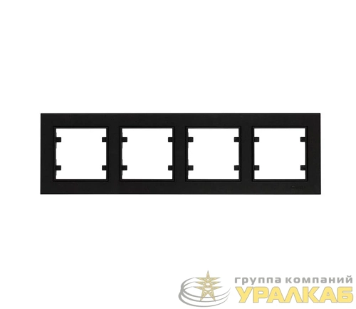 Рамка четверная горизонтальная Karea черн. Makel 