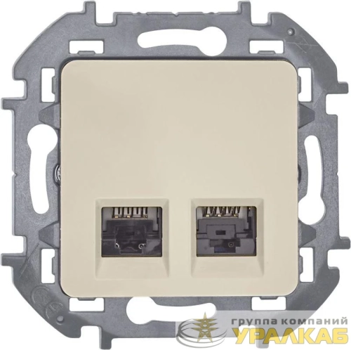 Розетка компьютерная 2-м Inspiria RJ45 кат.6 UTP механизм сл. кость IEK 