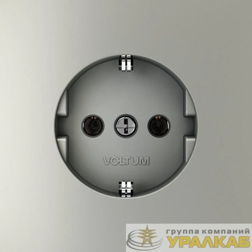 Розетка 1-м СП S70 16А с заземл. механизм сталь Voltum 