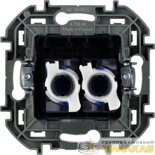 Розетка компьютерная 2-м Inspiria RJ45 кат.6 UTP механизм антрацит Leg 
