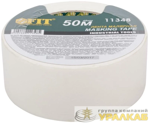 Лента малярная креппированная клейкая 48ммх50м FIT 11348 детальная картинка
