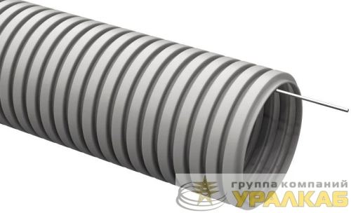 Труба гофрированная ПВХ d25мм с протяжкой сер. ELASTA (уп.15м) IEK CTG20-25-K41-015I детальная картинка