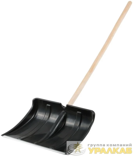 Лопата для уборки снега "Ледо" 495х375х1320мм деревянный черенок; пластик. 68101 детальная картинка
