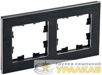 Рамка 2-м BRITE РУ-2-1-БрЧ металл черн. IEK BR-M22-M-K02