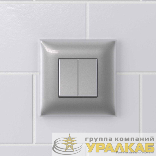 Переключатель 2-кл. 2мод. СП Avanti "Закаленная сталь" 16А сер. DKC 