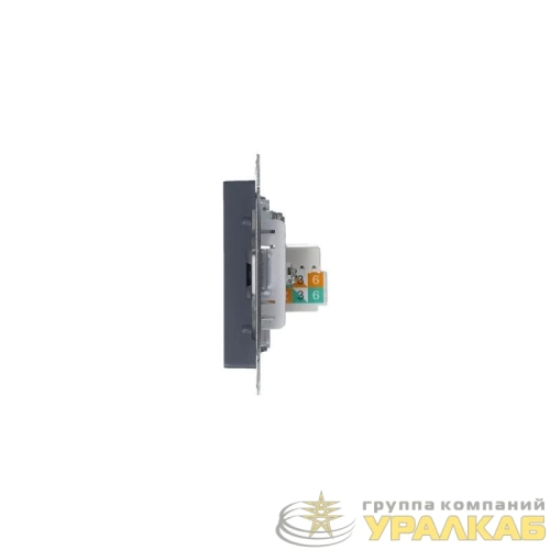 Розетка компьютерная + телевизионная 2-м AtlasDesign RJ45 кат.5E + TV механизм грифель SE ATN000789 детальная картинка