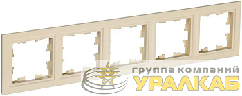 Рамка 5-м BRITE РУ-5-БрКр беж. IEK BR-M52-K10