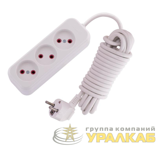 Удлинитель 3х5м без заземл. 10А IP20 Lila LEZARD 720-0305-303 детальная картинка