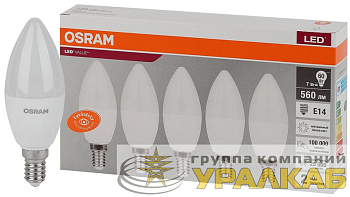 Лампа светодиодная LED Value LVCLB60 7SW/840 свеча матовая E14 230В 2х5 RU (уп.5шт) OSRAM 4058075577954