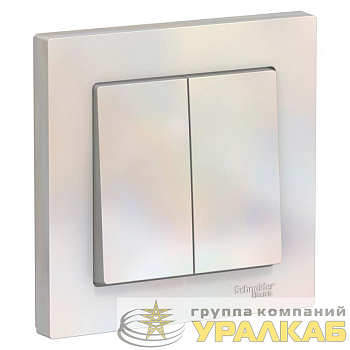 Выключатель 2-кл. СП AtlasDesign 10А IP20 (сх. 5) 10AX в сборе жемчуж. SE ATN000452
