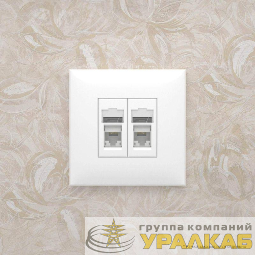 Розетка компьютерная 2-м СП Avanti "Белое облако" RJ45 кат.5E DKC 4400464 детальная картинка