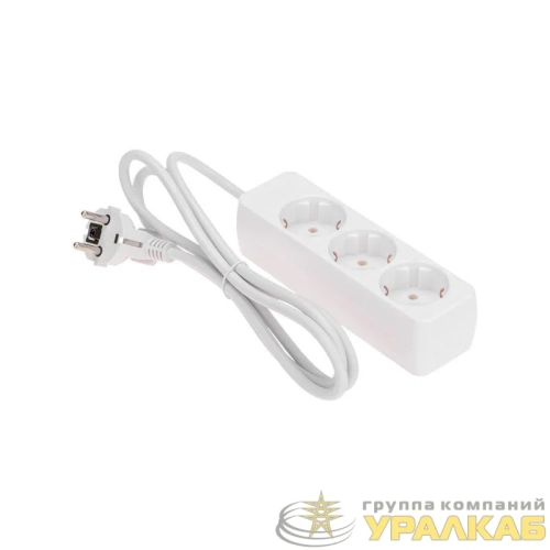 Удлинитель 3 гнезда 1.5м 3х0.75кв.мм с/з бел. PROCONNECT 13-4208 детальная картинка