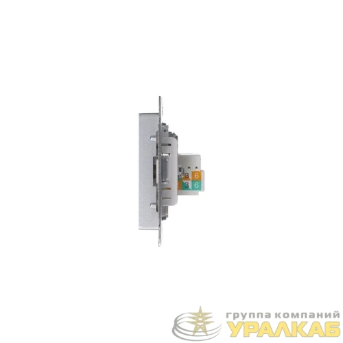 Розетка компьютерная + телевизионная 2-м AtlasDesign RJ45 кат.5E + TV механизм алюм. SE 