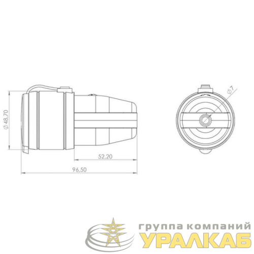 Розетка переносная влагозащ. с/з 16А IP20/44 каучук Rexant 111-005