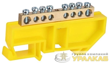 Шина PE земля на DIN-изоляторе ШНИ-6х9-8-Д NO-224-89 желт. Эра 
